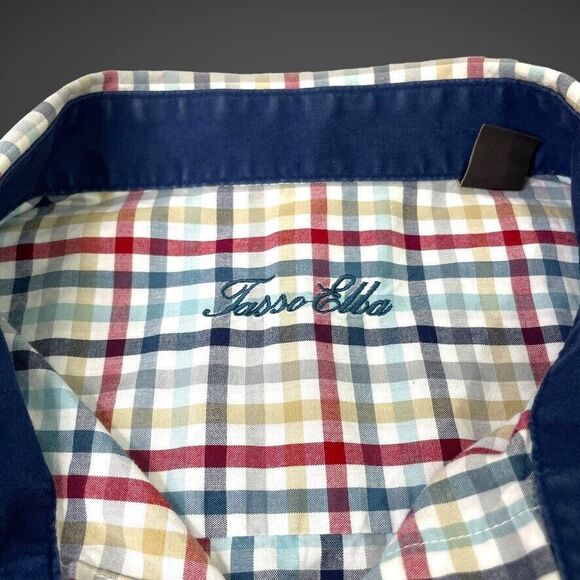 Tasso Elba Mens Long Sleeve Button Up Shirt 100%‎ Cotton XL Multicolor Stripes - Picture 7 of 8